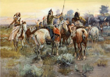 The Truce Indians western American Charles Marion Russell Oil Paintings